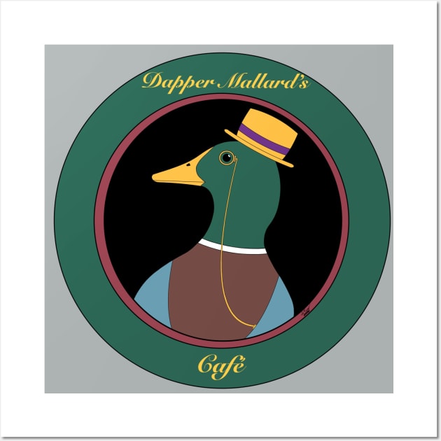 Dapper Mallard’s Cafe Wall Art by TzarinaTea